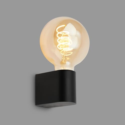 BRILONER - Spiegelleuchte Bad IP44 Spritzwasserschutz, E27 max. 10W, Wandmontage, Badezimmerlampe, Spiegellampe Bad, Lampe Badezimmer, Badlampe Wand, Wandlampe Badezimmer, 4,5 x 8 x 9,5cm, Schwarz
