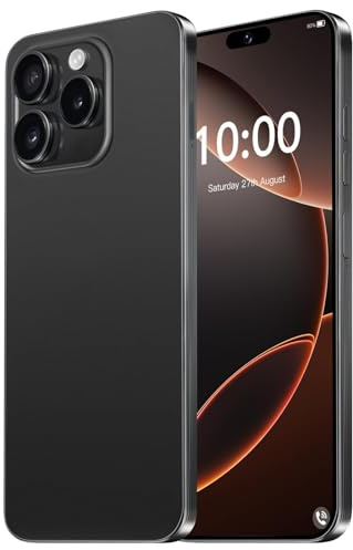 QrZrQ Smartphone 4G Pas Cher, Écran HD de 6,3 Pouces, 32 Go de Stockage (Extensible jusqu'à 256 Go), Double SIM Gratuite, Android 12.0, Prise en Charge du téléphone à déverrouillage Facial (Black)