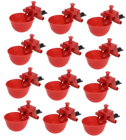 ifundom 12 pièces Abreuvoir Automatique Volaille Réglable pour Poules Pigeons Oiseaux Tasse Eau Abs Couleur Aléatoire Couleur Aléatoire