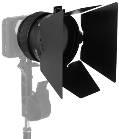 Amaran Mini Fresnel, Ultra-Compact Bowens Mount Fresnel Lens for amaran Ray 60c & 120c, 15°–30° Adjustable Beam, 6× Output Boost, Includes 4-Leaf Mini Barn Doors