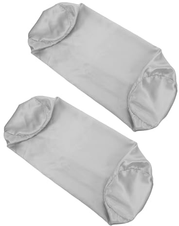 VICASKY Funda de Almohada Cilíndrica Gris con Cremallera Oculta, Transpirable y Lavable para Cuello, Tamaño 45x15 Cm, Funda Protectora para Almohada Cervical Redonda, Adecuado