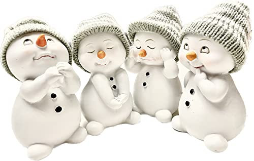 khevga Weihnachtsdeko Deko-Figuren Schneemann im 4er Maße ca. 6x6x11 cm