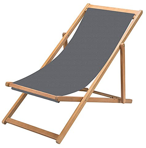 WOHNWOHL® Holz-Liegestuhl • Klappbar Klappliegestuhl • Sonnenliege • Strandstuhl • Liegesessel