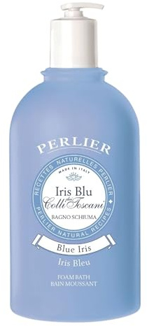 Perlier Bagno Schiuma Iris Blu dei Colli Toscani 3 L con Dosatore – Detergente Corpo Delicato, Pelle Morbida e Vellutata, Maxi Formato