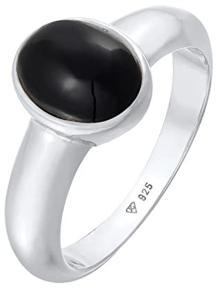 Kuzzoi Siegelring Herrenring mit Onyx Stein Schwarz, 925 Sterling Silber poliert, massiver Silberring mit Edelstein, Klassischer Ring für Männer, Ringgröße 60, 0611260221_60