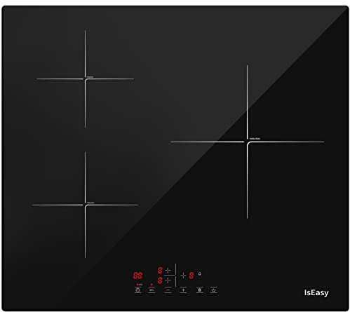 Piano cottura elettrico a induzione, 3 zone, 9 livelli di potenza (5800 W, 3 fuochi, da incasso, touch control)