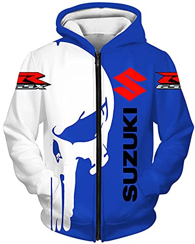 SPONYBORTY Sweats à Capuche T-Shirt Pull Shorts Su-Zuki Impression 3D Mince Hommes Femme Casual Polyester Sweat Vestes Lâche / B1 / L