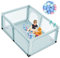 COSTWAY 120 x 190cm Baby Laufstall mit 50 Spielbällen, Laufgitter mit atmungsaktivem Netz und Reißverschluss, Krabbelgitter 2 Türen, Laufgitterzelt für Säuglinge und Kleinkinder (Blau)