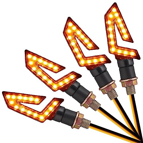 AUTTGINN Universal 12V LED Motorrad Blinker 15 LEDs Mini Blinker Lauflicht Motorradblinker 4 Stück IP65 E-Prüfzeichen