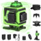 Nivel LaseR 4D X 360°,Nivel Laser Autonivelante 16 Líneas,Laser Verde,App/Remoto Control, 2*Baterías 6000Mah Recargables,Láser Multifunción Con Base