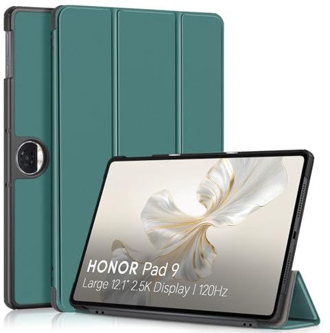 idudao Custodia per Honor Pad 9 12,1 pollici 2024, Cover sottile e leggera per tablet, Custodia rigida Folio adatta per Pad 9 12,1 pollici, Verde scuro