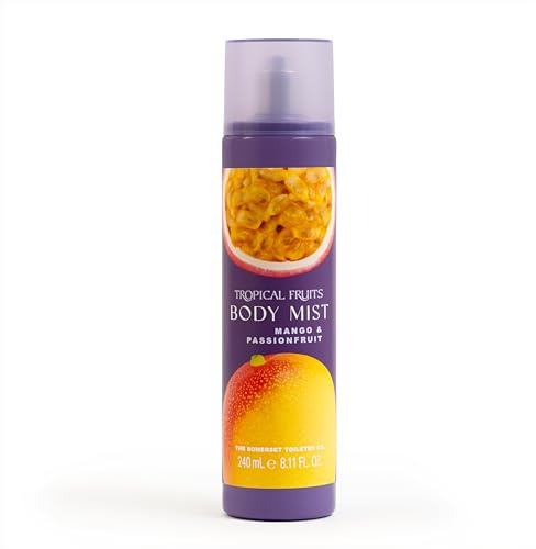 Tropical Fruits Mango and Passionfruit Body Mist Fruity Fragrance 240ml | Lightweight Fragrance Spray with Fruity Notes of Mango and Passionfruit. Refreshing Everyday Scent for All Day Freshness.