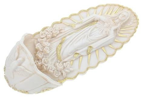 Ciieeo Bénitier Catholique Résine de Guadalupe pour Décoration Murale Fontaine Sainte Eau Suspendue pour Église Objet pour Célébrations Religieuses