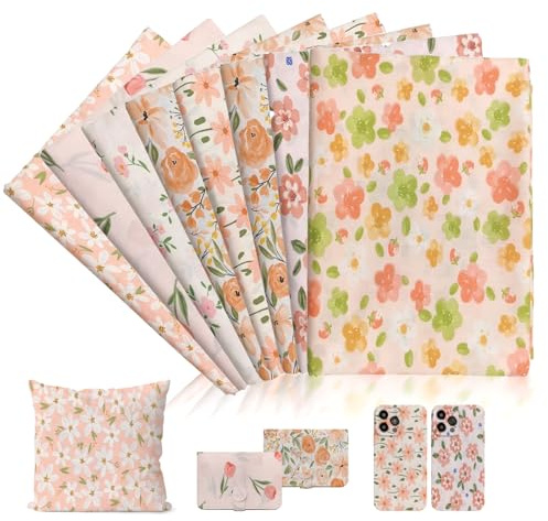 8 piezas de telas para coser, 20 x 25 cm, paquete de telas de patchwork, 8 colores para coser, algodón, tela de algodón de colores para manualidades, acolchados, fabricación de ropa, bolsos, etc
