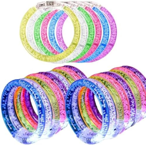OCCOUMR 18 Pezzi Braccialetti LED, Braccialetti Fluorescenti, Braccialetti Luminosi, Decorazione per Feste, Giocattoli Illuminati per Bambini, Adulti, Concerti, Feste, Festival, Halloween