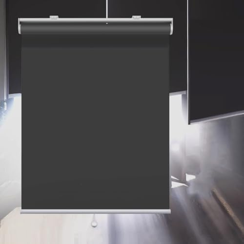 tow000ack Tende a Rullo con Sistema a Molla,Tenda Avvolgibile Oscurante per Interni,Impermeabili,Protezione dal Calore,per Finestre e Porte,Nera,Personalizza,Larghezza x Altezza (150cm x 160cm)