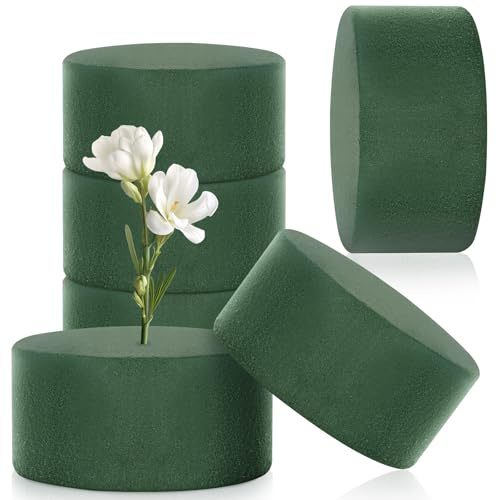 Qichan 6 st blomsterstickmassa, rund stickmassa för blommor, stickmassa för konstgjorda blommor, stickmassa för bröllop, födelsedagar, fester, trädgård, blomsterdekoration 8 cm