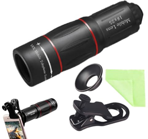Monocular Telescope for Smartphone - 18X25 Lightweight Monocular with Tripod and Smartphone Adapter, Perfect for Bird Watching, Concerts, Hiking, Travel, Outdoor Adventures, Wildlife Observation