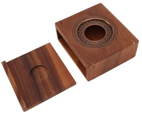 Naroote Bougie Chauffe-thé de Style Japonais, Améliore la Saveur, Théière en Noyer, Base Chauffante pour Les Amateurs de thé, Utilisation Multifonctionnelle, 5,9x5,1x2,4 Pouces