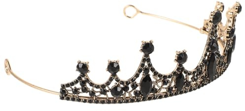 MUCKLILY Couronne de Mariage Délicat Élégante en Alliage Noir Baroque Accessoire Cheveux pour Femmes pour Anniversaires et Fêtes