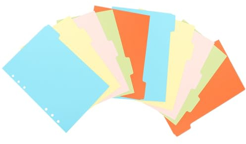 SWOOMEY Divisores de Índice para Carpetas A5 con 5 Pestañas, 10 Piezas de Papel para Identificación Fácil y Organización en Cuadernos y Hojas Sueltas
