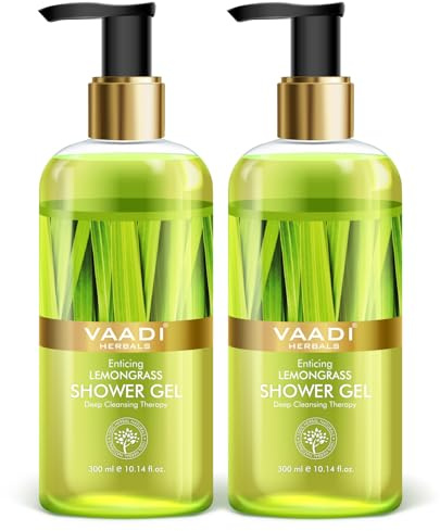 Vaadi Herbals Shower Gel Enticing Lemongrass Body Wash Sulfate Free Bath Gel - All Skin Type - 2x 300ml