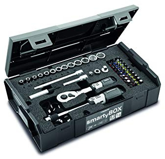 MATADOR Steckschlüsselsatz & Bit Set | Ratschenkasten 1/4 Zoll mit Ratsche | l boxx mini | 52-teiliges Werkzeugset | smartyBox S0 | MATADOR Werkzeug Nr. 81452110