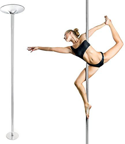 Wiltec Pole Dance Profi Tanzstange Ø 45 mm, höhenverstellbar von 2,31-2,74 m, aus Stahl, Montage ohne Bohren, Fitnessstange, Tabeldance Stange