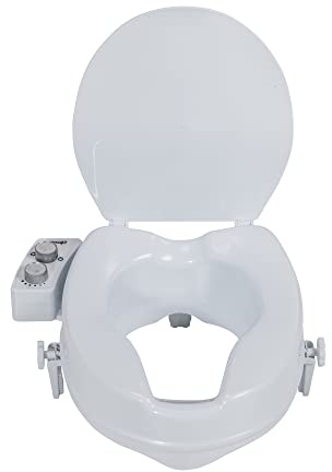 Drive Medical PreserveTech Raised Toilet Seat with Bidet (Ambient Water) Toilet Seat Riser, Elevated Toilet Seats for Seniors and Adults, Toilet Seat Bidet, Toilet Seat Elevator with Bidet Sprayer