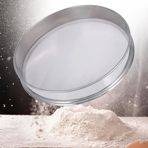 Edelstahl Kräuterpollen Sichter, Kräuterpollensieb, 150 Mesh Edelstahl Sieb Rundsieb zum Backen, Stapelbar Feinmaschiges Sieb für Küche Mehl Reis Nudeln Kakaopulver (20 cm)