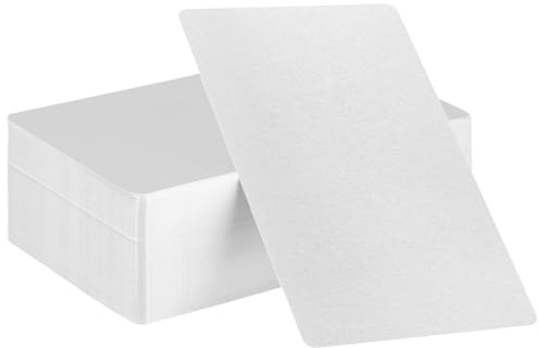 KEILEOHO 150 Pezzi Biglietti da Visita in Alluminio, Biglietti da Visita Argento 86 x 54 x 0,21 mm, per DIY, Appunti Graffiti, Festa, Ufficio e Marcatura Laser (Metallo)