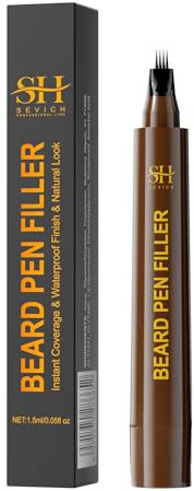 Sevich Bart Stift Für Männer, Sofortige Bartfarbe Für Männer, 48h Wasserdicht Und Schweißfest, 4-Zinken-Spitze Für Nahtlose Anwendung, Verbessert Alle Barttypen Mit Vollerem, Dunkelbraun