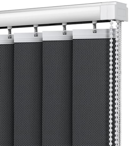 LRYELWA Cortina Lamas Verticales Translúcida para Ventana,Estor de Privacidad Térmica Opaca Anti UV,Persianas Verticales Blackout para Puerta Corredera Balcones,con Accesorios (90cm x 150cm)