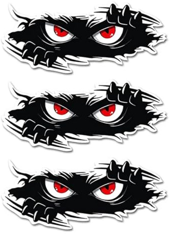 3 Pezzi Adesivi Auto, adesivi divertenti per paraurti auto, Sticker Personalizzati, Interessante Adesivi Auto Esterni, Sbirciatina 3D Adesivi Monster, per le Porte Delle Pareti Delle Moto