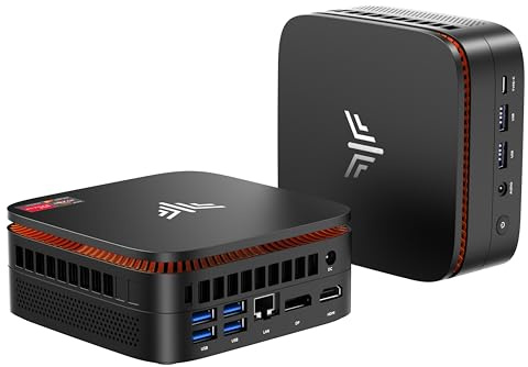 NiPoGi Pinova P1 Mini PC AMD Ryzen Embedded R2544(4C/8T, Max 3.7GHz,Migliore di 3500U/ R2514/i3-10110U)16GB DDR4 2666MHz,512GB NVMe SSD, 4K UHD Triplo Display (HDMI 2.0/DP 1.4/Type-C) WiFi 5 BT4.2