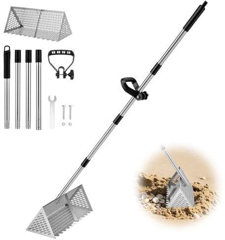 Rastrello spiaggia, 40cm Vaglio sabbia acciaio inox Rastrello pulci mare