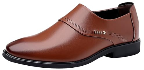 cfpqv Mocassins en cuir pour homme, marron, 44 EU
