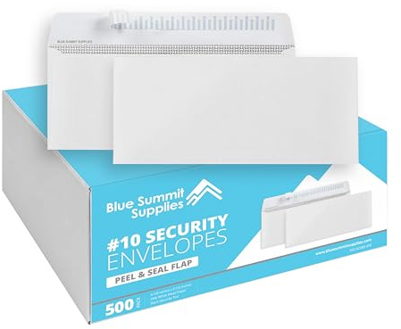 500#10 Windowless Security Envelopes Self Seal, Peel and Seal, Security Tinted, Printer Friendly Design for Business, Dimensions - 4-1/8 Inch x 9 ½ Inch - Envelopes Letter Size for Mailing