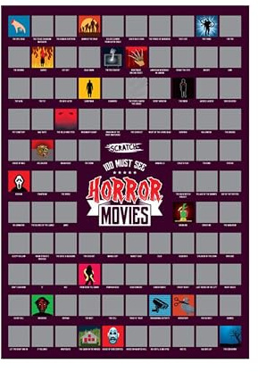 #winning 100 Must See Horror Movies Scratch Off as You Watch Graphic A2 Poster
