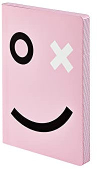 Nuuna Notizbuch A6 | Graphic S - OX | Dotted Journal | 2,5mm Punktraster | 176 nummerierte Seiten | 120g Premium-Papier | Leder rosa | nachhaltig produziert in Deutschland