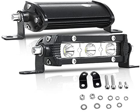 PICAA 10,2 cm 15 W schlanke, einreihige LED-Lichtleiste, Nebelscheinwerfer, Fahrlicht, Dachstoßstange, Lichtleisten für LKW, Boot, ATV, UTV, SUV (2 Stück)