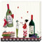 20er Pack Servietten (25x25cm) - Liebevoll Illustriert, Figuren & Weinflaschen, FSC Papier, Geburtstag, vielseitig Einsetzbar, ohne Text