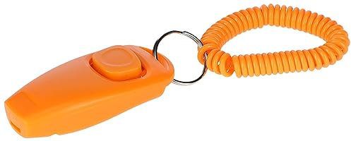 Kerbl Pet Clicker und Pfeife 2in1, orange, 8 cm