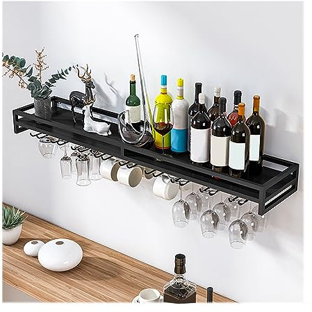 LIGUOYI Porta Bicchieri da Vino da Parete, Portabicchieri Versatile Nero/Oro/Bianco Porta Calici di Vino Titolare Risparmio di Spazio, per Casa Cucina Porta Bicchiere da Vino E Champagne