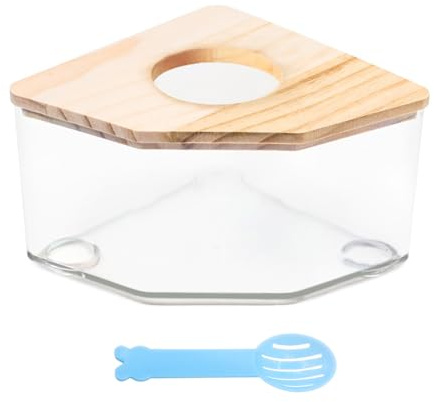 HDGSAFD Bain pour Hamster 1 Pièce Et Pelle À Sable 1 Pièce, Bain pour Hamster Anti-Éclaboussures, Bain pour Hamster Transparent, Accessoires pour Hamster