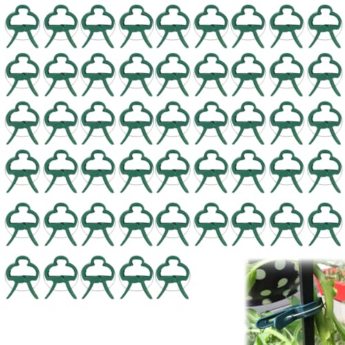Clip para plantas 50 unidades soporte verde para tallos flexibles resistente reutilizable para jardín tomates flores invernadero