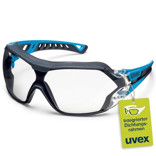 Uvex pheos nxt guard - Schutzbrille - Bügelbrille mit 100% UV-Schutz - Innen beschlagfrei, außen extrem kratzfest & metallfrei - transparent - blau/anthrazit