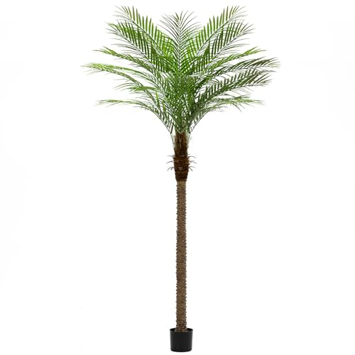ZEEOZE 240 cm Palmera Artificial Phoenix Palmeras Artificiales Altas con 18 Hojas Ajustables Plantas Artificiales Phoenix para Patio Exterior Piscina Oficina en Casa Salón Jardín (1 Unidad, 240 cm)