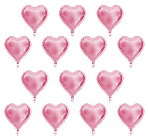 10pcs 10 pouces coeur ballons en aluminium en aluminium feuille d'anniversaire fote en forme de coeur dcoration dcorations parties ensemble (rose)