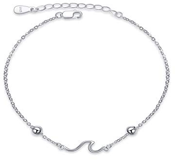 YFN Wave Bracelet 925 Sterling Silver Ocean Wave Bracelets Ocean Beach Bracelet for Women Jewelry Gifts